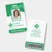 Grüne benutzerdefinierte Employee Security Id, Log Ausweis (Vorder- & Rückseite)