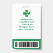 Grüne benutzerdefinierte Employee Security Id, Log Ausweis (Rückseite)