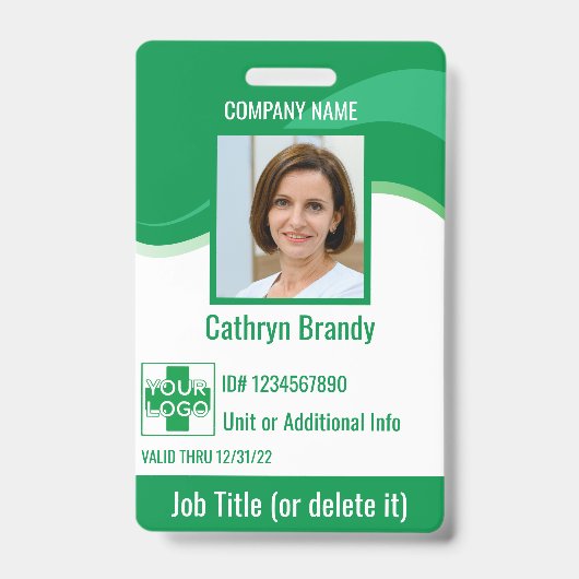 Grüne benutzerdefinierte Employee Security Id, Log Ausweis (Vorderseite)