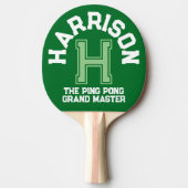 Grüne benutzerdefinierte Monogramm-Name, Initial u Tischtennis Schläger (Vorderseite)
