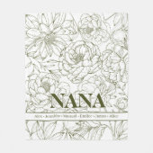 Grüne benutzerdefinierte NANA-Namen Fleecedecke (Vorderseite)