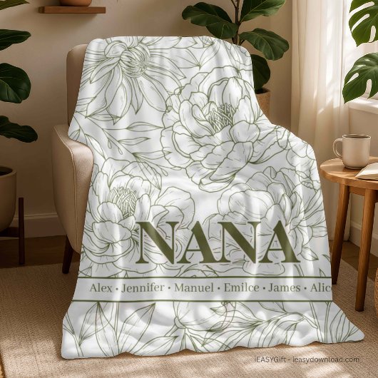 Grüne benutzerdefinierte NANA-Namen Fleecedecke