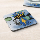 Grüne Berets SF SFG SFGA Getränkeuntersetzer (Linke Seite)