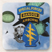 Grüne Berets SF SFG SFGA Getränkeuntersetzer (Vorderseite)