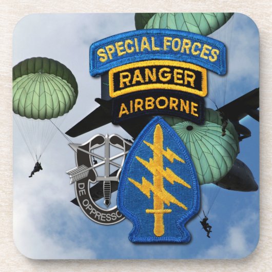 Grüne Berets SF SFG SFGA Getränkeuntersetzer (Vorderseite)