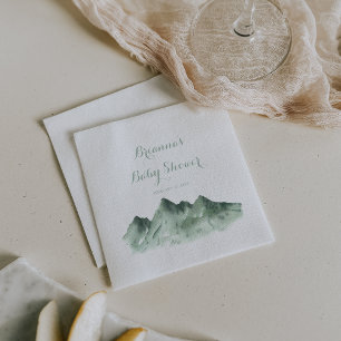 Grüne Berg-Land-Babyshower-Servietten Serviette