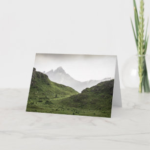 Grüne Berge Lofoten Landschaft Karte