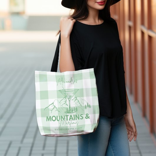 Grüne Berge und Martinis Bachelorette Tasche