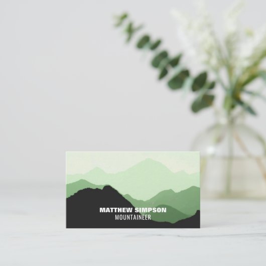 Grüne Berge, Wandern und Klettern Visitenkarte (Stehend Vorderseite)