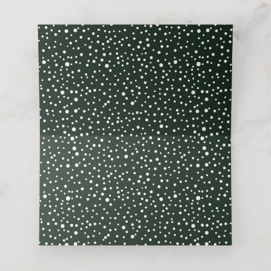 Grüne Berge Winterhochzeit gefalteter Begleiter Platzkarte (Innenseite Aufgefaltet)