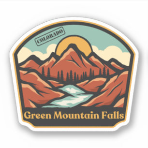 Grüne Bergfälle, Colorado-Aufkleber Aufkleber