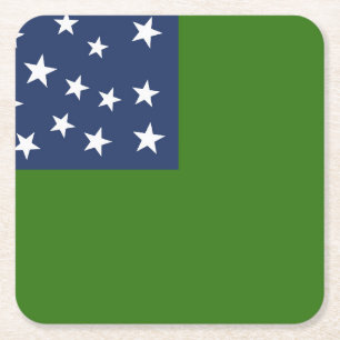 Grüne Bergflagge USA patriotische historische Kame Rechteckiger Pappuntersetzer