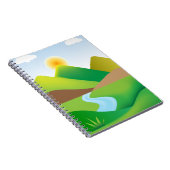 Grüne Berglandschaft mit Spiral Foto Notebook Notizblock (Rechte Seite)