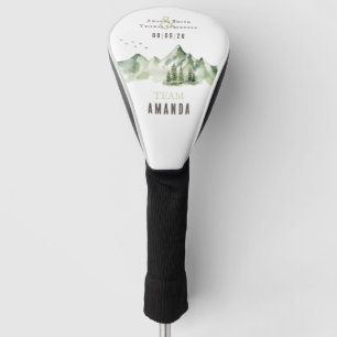 Grüne Bergwelt Hochzeitsmannschaft Braut Golf Headcover