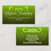 Grüne Berufliche Massage / Yoga Business Card Visitenkarte (Vorne/Hinten)