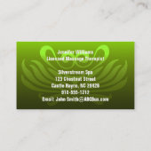 Grüne Berufliche Massage / Yoga Business Card Visitenkarte (Rückseite)