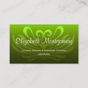 Grüne Berufliche Massage / Yoga Business Card Visitenkarte