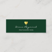 Grüne berufliche Visitenkarte mit Goldherz (Vorderseite)
