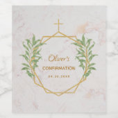 Grüne Bestätigung botanische Geometrie Gold Weinetikett (Einzelnes Label)