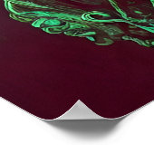 Grüne, bestickte Kreaturenwand ARt Poster (Ecke)