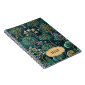 Grüne bestickte Natur Blütenpflanzen Notizblock (Rechte Seite)