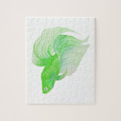 Grüne Betta Fish Aquarell Puzzle (Vertikal)