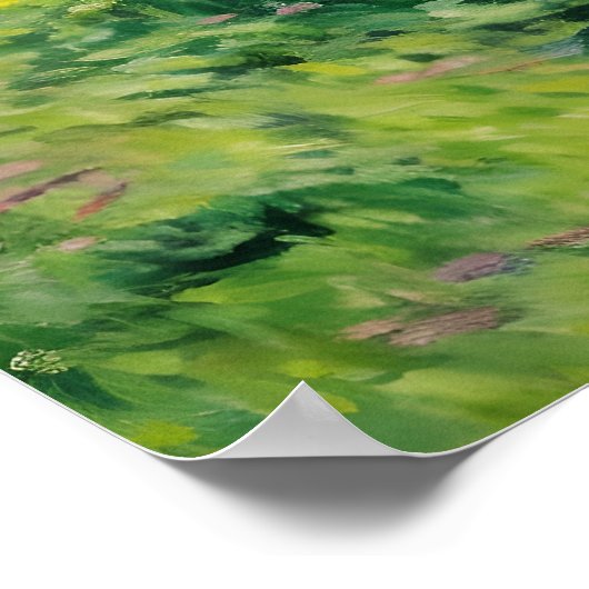 Grüne bewaldete Gipfel Kunstkunst | Impressionismu Poster (Ecke)