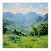 Grüne bewaldete Gipfel Kunstkunst | Impressionismu