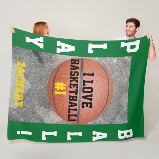 Grüne Bezeichnung Basketball Fleecedecke (Beispiel)