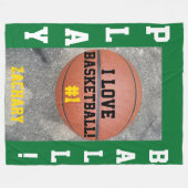 Grüne Bezeichnung Basketball Fleecedecke (Vorderseite (Horizontal))