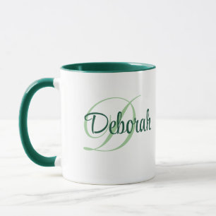 Grüne Bezeichnung der Monogram Tasse