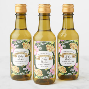 Grüne Biene und Wildblume Kinderdusche Favoriten Weinetikett