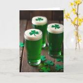 Grüne Bier Cheers Karte (Gelbe Blume)