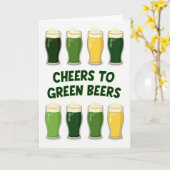 Grüne Bier Cheers Karte (Gelbe Blume)