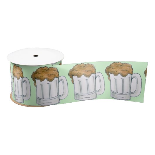 Grüne Bier Tasse Saint Patrick's Day Tore oben Satinband (Spule)