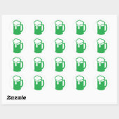 Grüne Bieraufkleber Runder Aufkleber (Blatt)