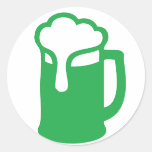 Grüne Bieraufkleber Runder Aufkleber