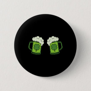 Grüne Bierbrust Shamrock Irish Patricks trinken Button
