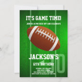 Grüne Big Football Einladung zum Geburtstag (Vorderseite)