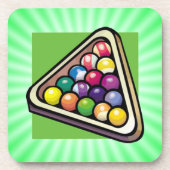 Grüne Billard; Pool Getränkeuntersetzer (Vorderseite)