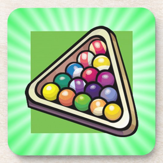 Grüne Billard; Pool Getränkeuntersetzer (Vorderseite)