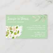 Grüne Bio gesunde Ernährung Detox Vegane Bäckerei Visitenkarte (Rückseite)