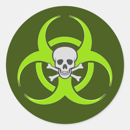 Grüne Biogefährdung Runder Aufkleber (Vorderseite)