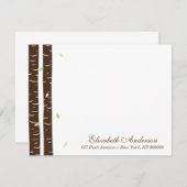 Grüne Birkenbäume flache Mitteilungskarten (Vorne/Hinten)