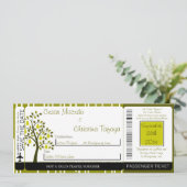 Grüne Birne Frucht Boarding Hochzeit Einladung (Stehend Vorderseite)