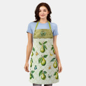 Grüne Birne und Schmetterling Sommer-Schürze Schürze (Getragen)