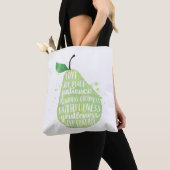 Grüne Birne und schöne Worte Tasche (Von Nahem)