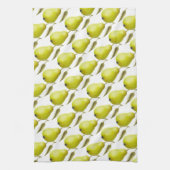 Grüne Birnen auf Wjite Geschirrtuch (Vertikal)