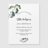 Grüne Birthday, weiße Drehschrift eleganten Luxus Magneteinladung (Vorderseite)