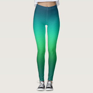 Grüne bis Türkis-Farbverlauf-Leggings Ombre Sport- Leggings